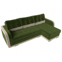 Угловой диван Марсель (микровельвет зелёный бежевый) - Изображение 5